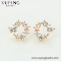 95275 xuping newest market arrival designs noble 18k gold stud earring for women